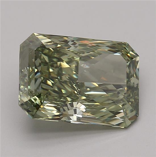 3.44 Ct. Fancy Vivid Green Radiant Lab Grown Diamond
