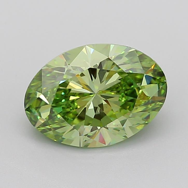 3.03 Ct. Fancy Vivid Green Oval Lab Grown Diamond