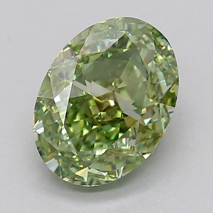 2.52 Ct. Fancy Vivid  Green Oval Lab Grown Diamond