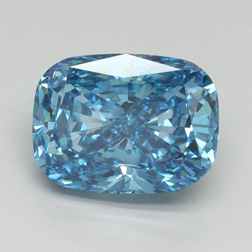 3.00 Ct. Fancy Vivid Blue Cushion Lab Grown Diamond