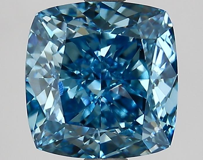 2.50 Ct. Fancy Vivid Blue Cushion Lab Grown Diamond