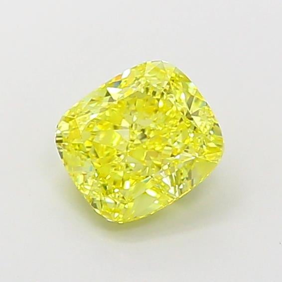 1.35 Ct. Fancy Vivid Yellow Cushion Lab Grown Diamond