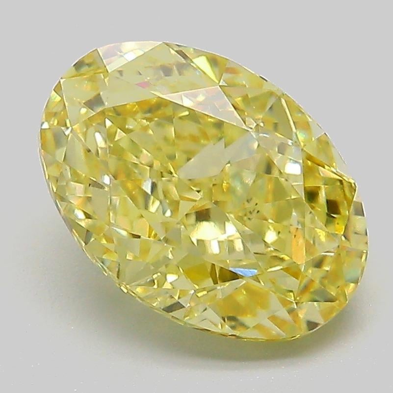 3.01 Ct. Fancy Intense  Yellow Oval Lab Grown Diamond