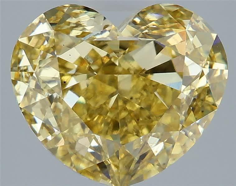 4.06 Ct. Fancy Intense Yellow Heart Lab Grown Diamond