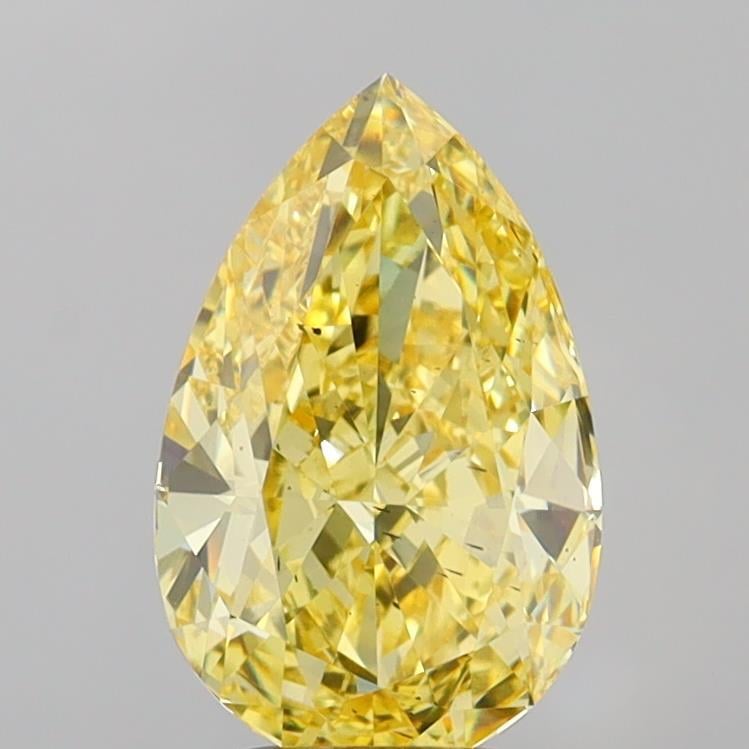 4.00 Ct. Fancy Vivid Yellow Pear Lab Grown Diamond