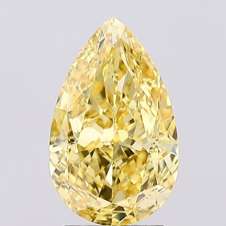 2.71 Ct. Fancy Vivid Yellow Pear Lab Grown Diamond