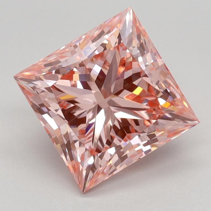 2.52 Ct. Fancy Vivid Pink Princess Lab Grown Diamond