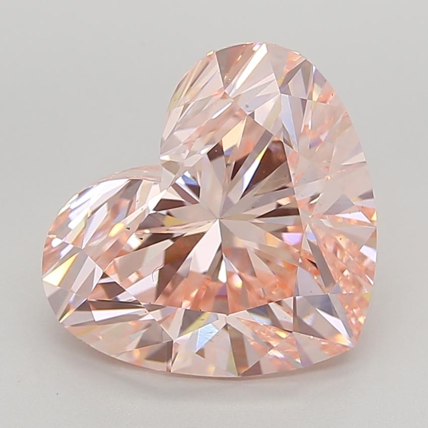 7.05 Ct. Fancy Intense  Pink Heart Lab Grown Diamond