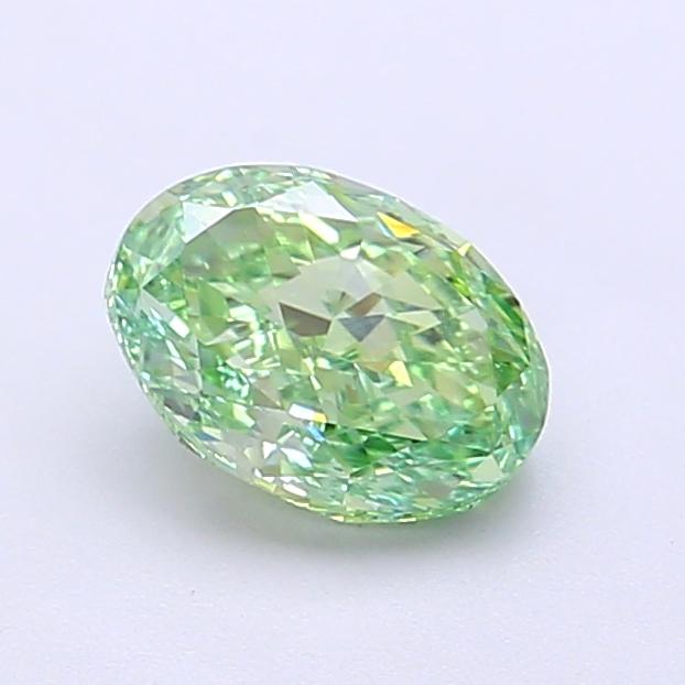 1.01 Ct. Fancy Vivid  Green Oval Lab Grown Diamond
