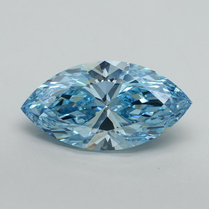 10.55 Ct. Fancy Vivid Blue Marquise Lab Grown Diamond