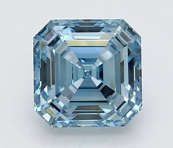 3.08 Ct. Fancy Vivid  Blue Asscher Lab Grown Diamond
