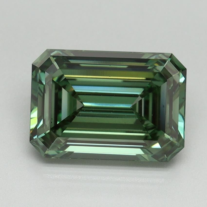 3.04 Ct. Fancy Vivid Pacific Green Emerald Lab Grown Diamond