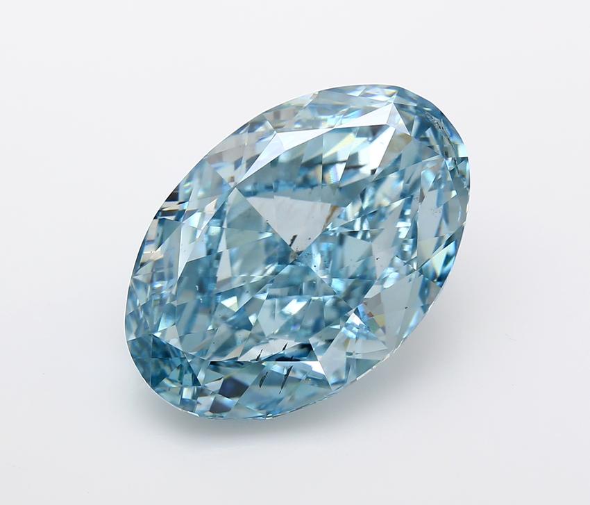 16.40 Ct. Fancy Vivid Blue Oval Lab Grown Diamond