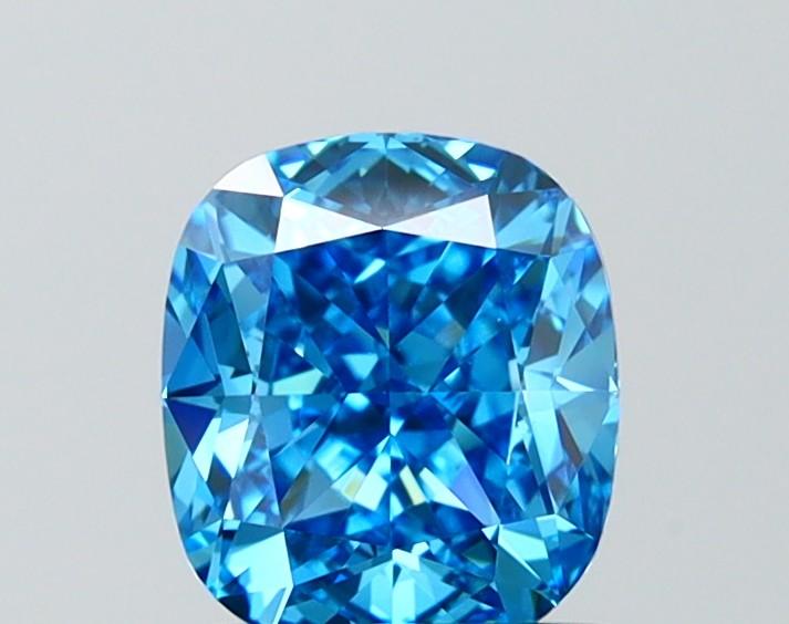 1.51 Ct. Fancy Vivid Blue Cushion Lab Grown Diamond