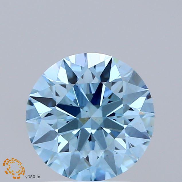 1.51 Ct. Fancy Vivid Blue Round Lab Grown Diamond