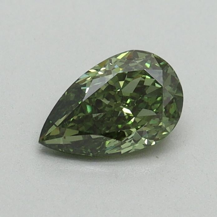 0.51 Ct. Fancy Vivid Pacific Green Pear Lab Grown Diamond