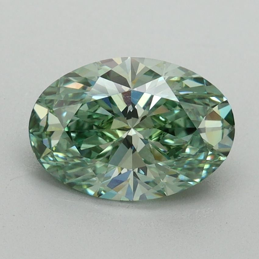 1.57 Ct. Fancy Vivid Pacific Green Oval Lab Grown Diamond