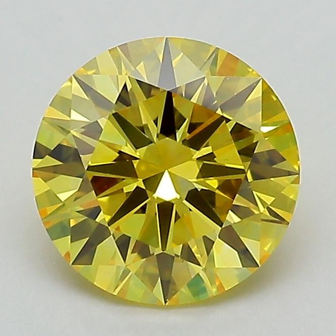 1.50 Ct. Fancy Vivid Yellow Round Lab Grown Diamond