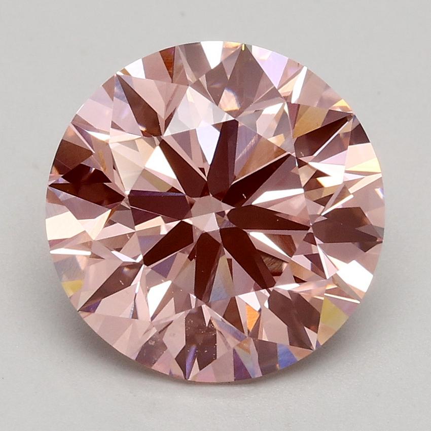2.65 Ct. Fancy Intense Pink Round Lab Grown Diamond