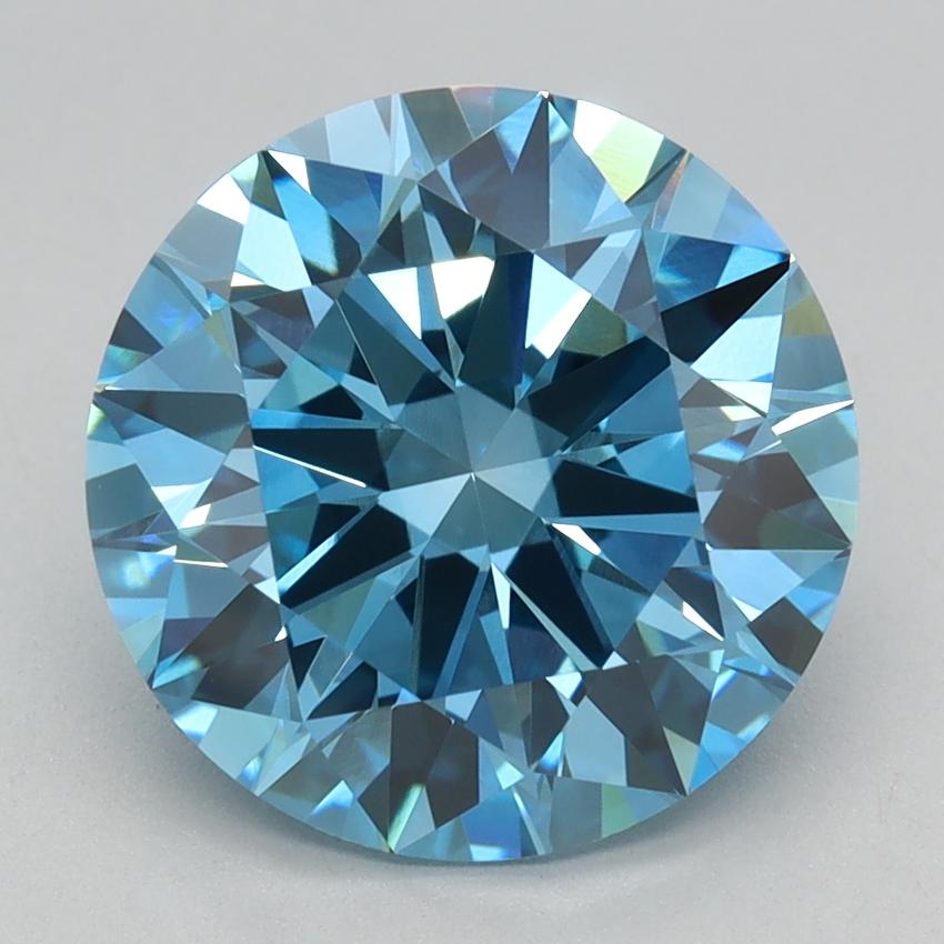 3.03 Ct. Fancy Vivid Blue Round Lab Grown Diamond