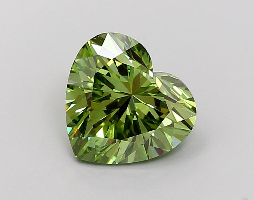 2.09 Ct. Fancy Vivid  Green Heart Lab Grown Diamond