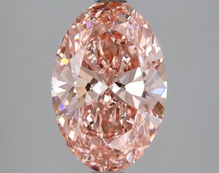 3.07 Ct. Fancy Vivid Pink Oval Lab Grown Diamond