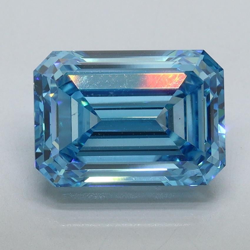 3.62 Ct. Fancy Vivid Malibu Blue Emerald Lab Grown Diamond