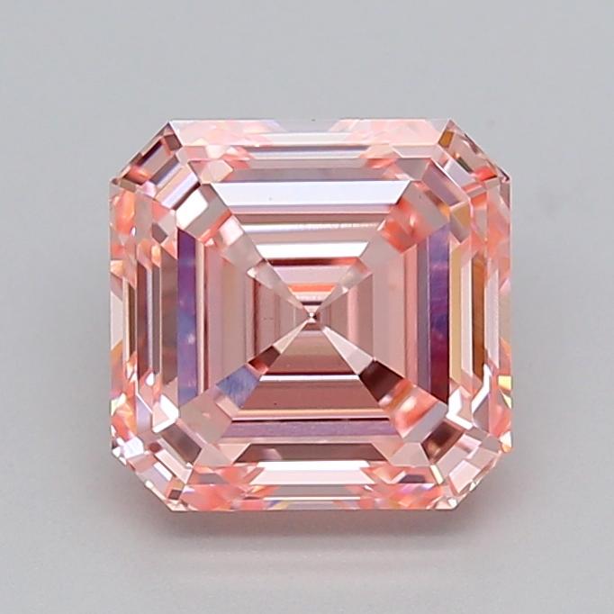 2.11 Ct. Fancy Vivid  Pink Asscher Lab Grown Diamond