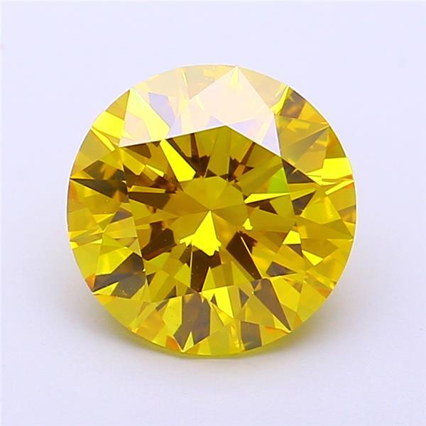 2.59 Ct. Fancy Vivid  Yellow Round Lab Grown Diamond