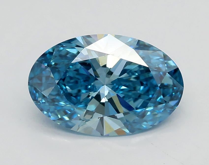 1.70 Ct. Fancy Vivid Blue Oval Lab Grown Diamond