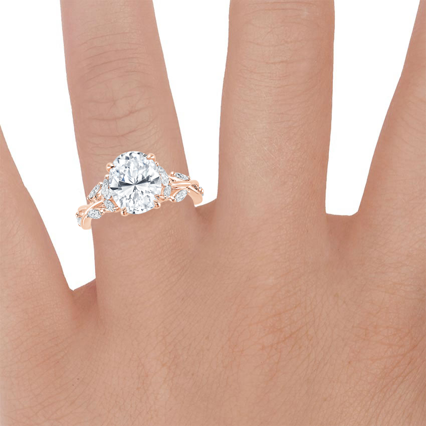 14K Rose Gold Secret Garden Diamond Ring (1/2 ct. tw.), large zoomed in top view on a hand
