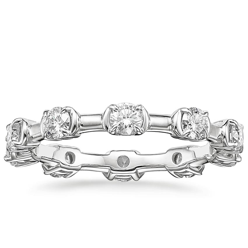 Platinum Jade Trau Cavetta Diamond Eternity Ring, large top view