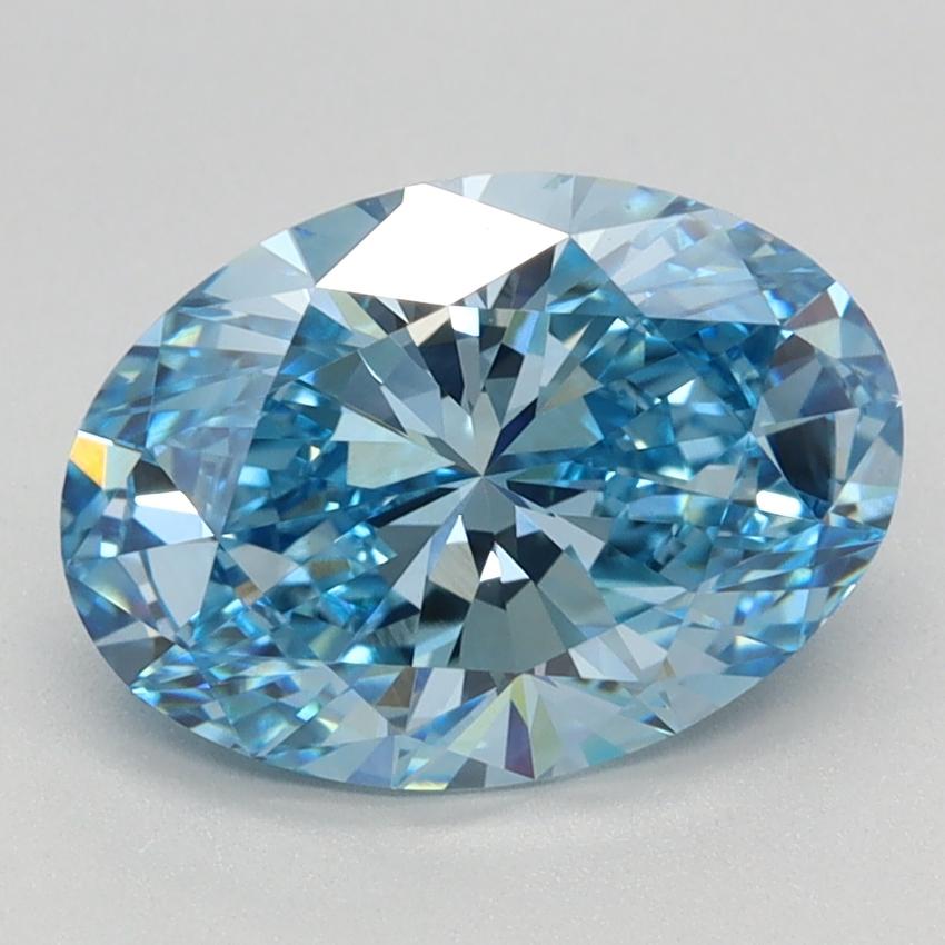2.10 Ct. Fancy Vivid Blue Oval Lab Grown Diamond