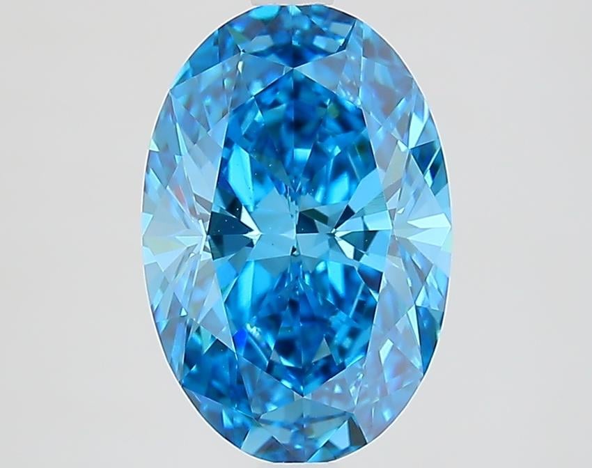 2.56 Ct. Fancy Vivid Blue Oval Lab Grown Diamond