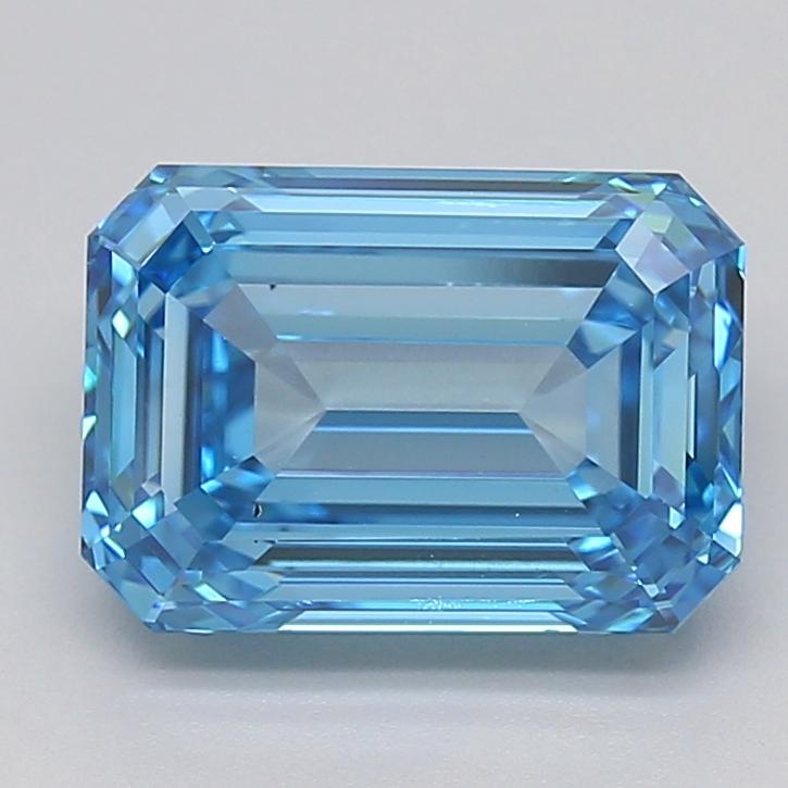 3.74 Ct. Fancy Vivid Blue Emerald Lab Grown Diamond