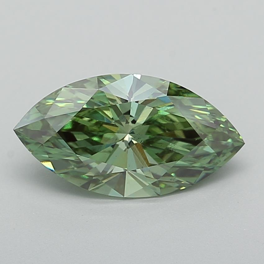 2.64 Ct. Fancy Vivid  Green Marquise Lab Grown Diamond