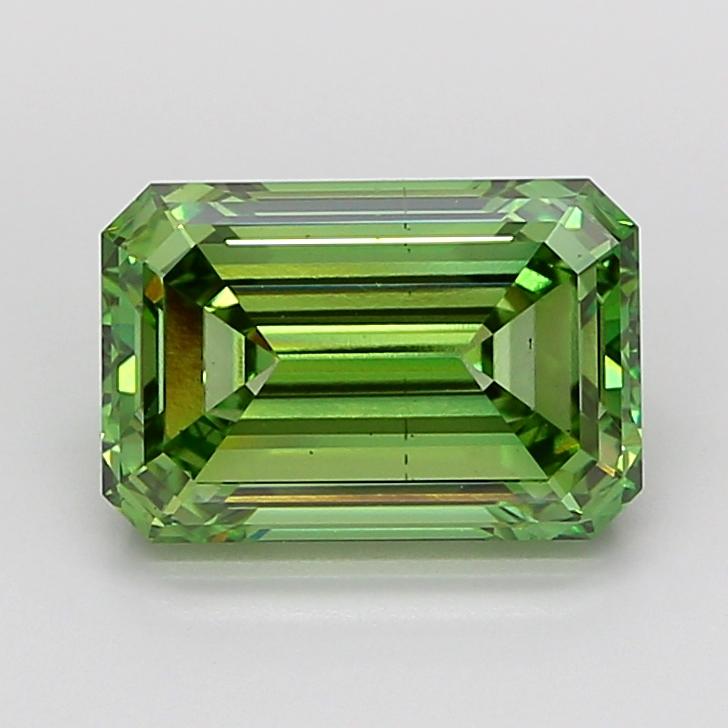 5.41 Ct. Fancy Vivid  Green Emerald Lab Grown Diamond