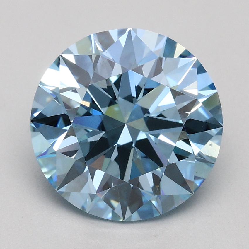 1.97 Ct. Fancy Intense Blue Round Lab Grown Diamond