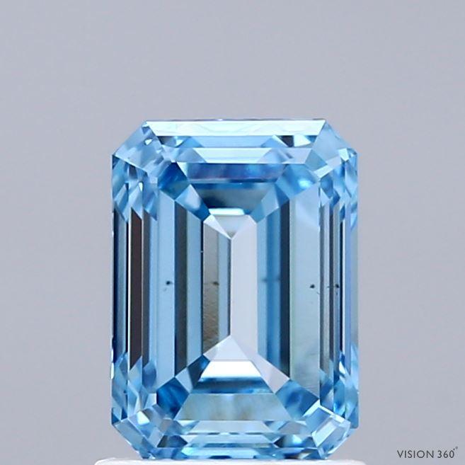 1.58 Ct. Fancy Vivid Blue Emerald Lab Grown Diamond