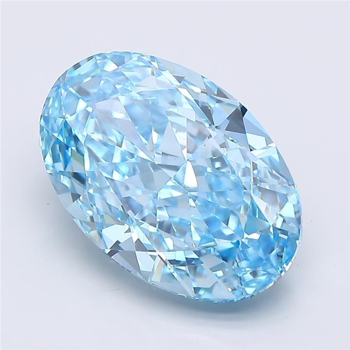 5.02 Ct. Fancy Vivid Blue Oval Lab Grown Diamond