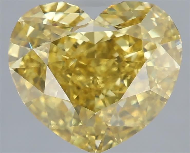 4.02 Ct. Fancy Vivid Yellow Heart Lab Grown Diamond