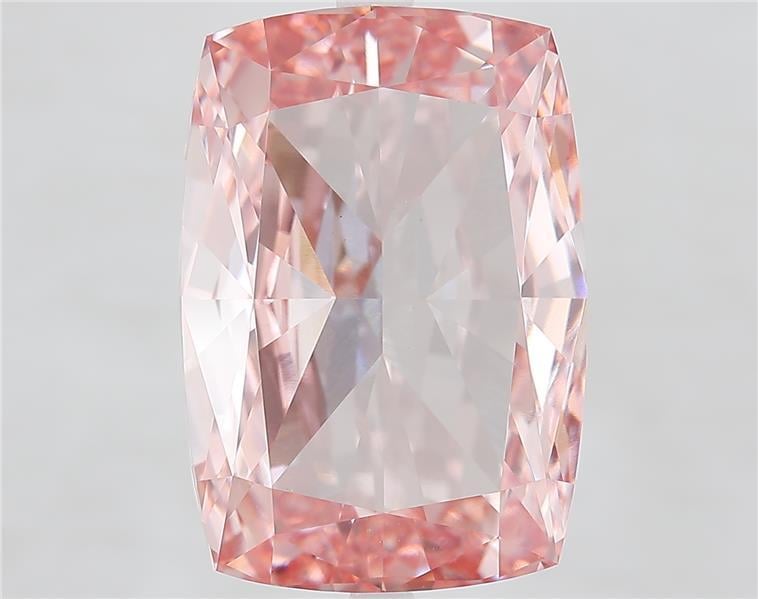 14.12 Ct. Fancy Vivid  Pink Cushion Lab Grown Diamond