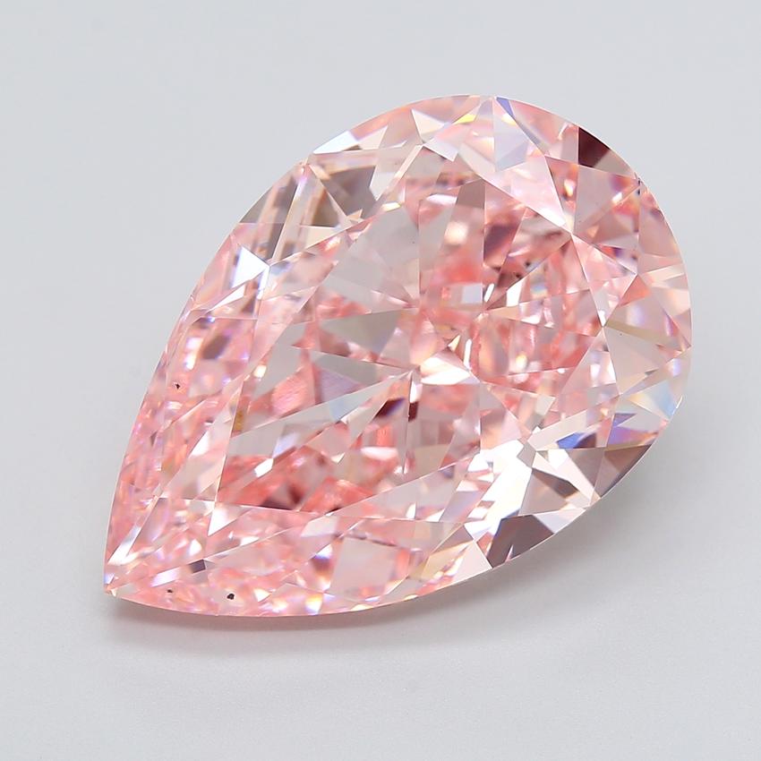 25.01 Ct. Fancy Vivid  Pink Pear Lab Grown Diamond