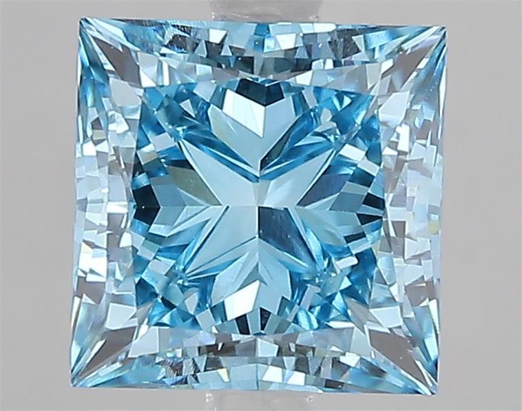3.08 Ct. Fancy Vivid Blue Princess Lab Grown Diamond