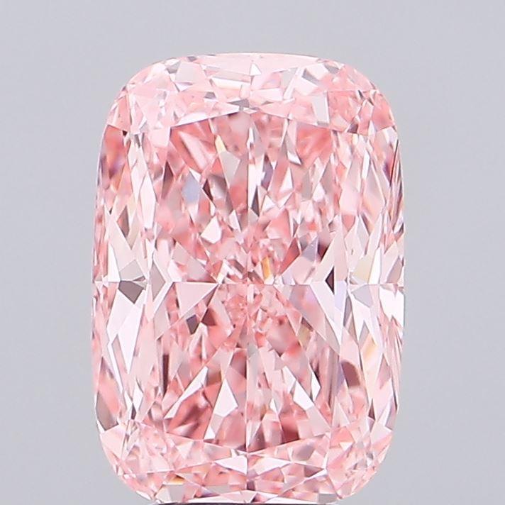4.05 Ct. Fancy Vivid Pink Cushion Lab Grown Diamond