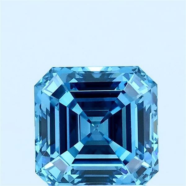 1.02 Ct. Fancy Vivid Blue Asscher Lab Grown Diamond