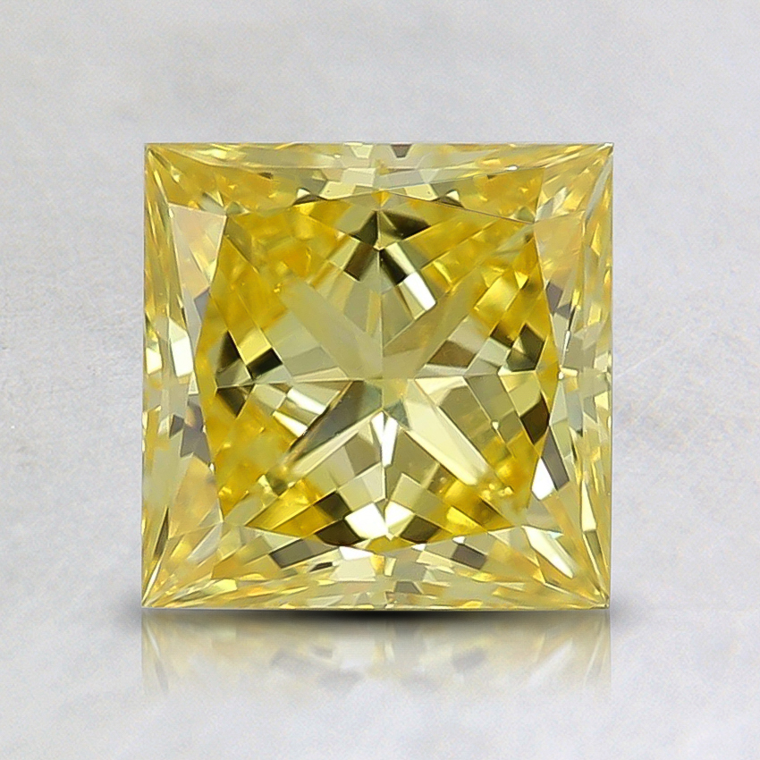 1.26 Ct. Fancy Vivid Yellow Princess Lab Grown Diamond