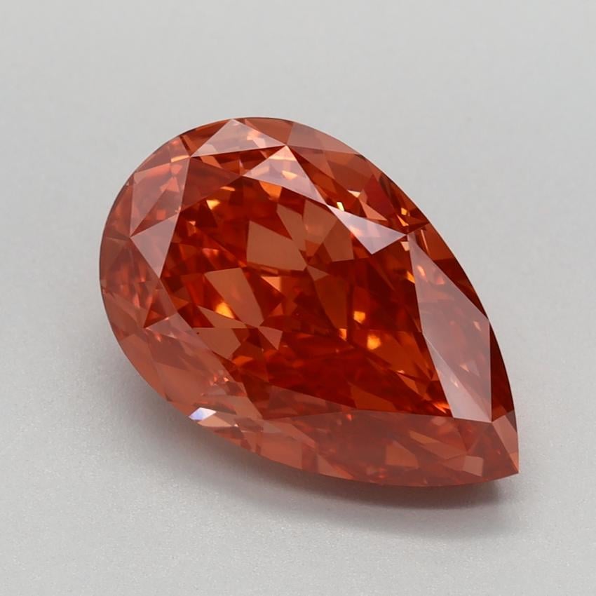 3.31 Ct. Fancy Vivid Orangy Pink Pear Lab Grown Diamond