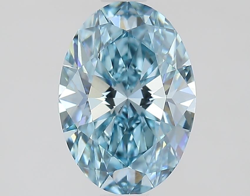 1.11 Ct. Fancy Vivid Blue Oval Lab Grown Diamond