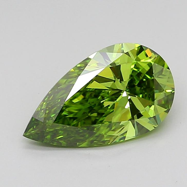 1.63 Ct. Fancy Vivid Green Pear Lab Grown Diamond